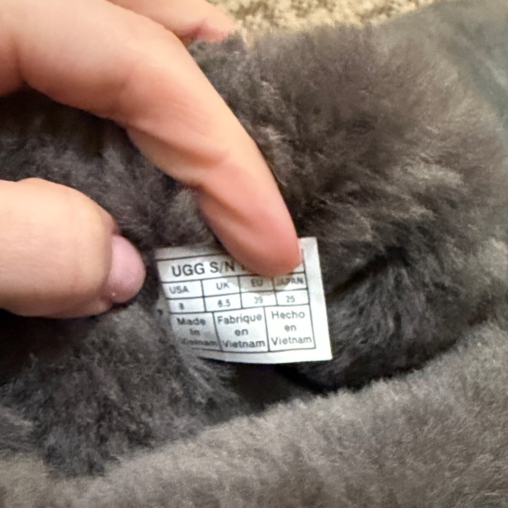 Ugg Gray Mini Bow Shearling Boots - image 3